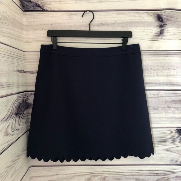 Banana Republic Navy Blue Scalloped Hem A-Line Short Skirt NWT - Picture 1 of 5